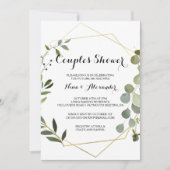 Tropische groene bladeren paren douche kaart (Voorkant)