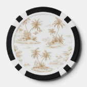 Tropische groene bladeren poker chips (Achterkant)