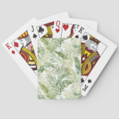 Tropische Groene Bladeren Pokerkaarten (Achterkant)