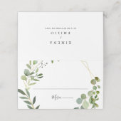 Tropische groene bladeren Spaanse bruiloft plaats Plaatskaartje (Buitenkant ongevouwen)