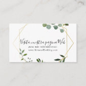 Tropische groene bladeren Spaanse bruiloft website Informatiekaartje (Voorkant)