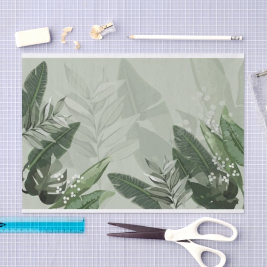 tropische groene bladeren tissuepapier (Craft)