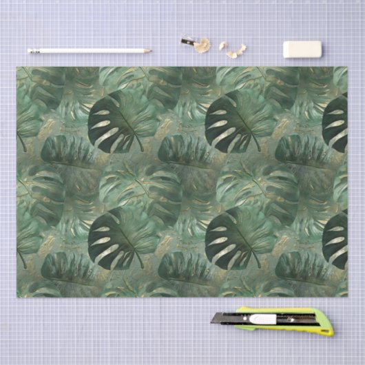 Tropische groene bladeren tissuepapier (Craft)