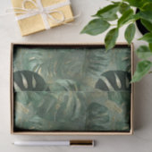Tropische groene bladeren tissuepapier (Geschenk)