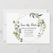 Tropische groene bladeren Trouw Save the Date Kaart (Voorkant)