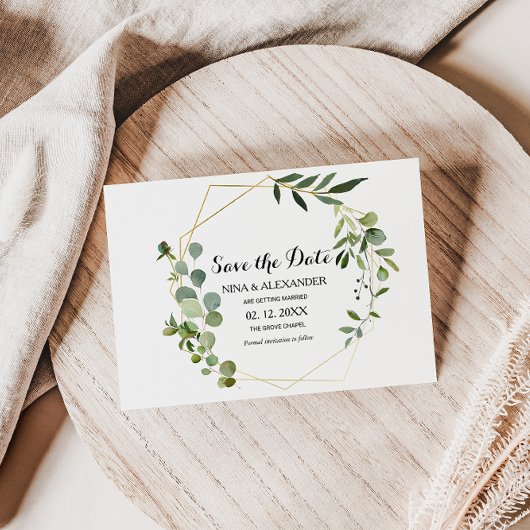 Tropische groene bladeren Trouw Save the Date Kaart