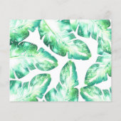 Tropische Groene Bladeren Trouwfoto Save the Date (Achterkant)