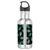 Tropische groene bladeren waterfles (Achterkant)