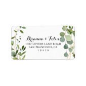 Tropische groene bladeren Weddenschap RSVP-adresla Etiket (Voorkant)