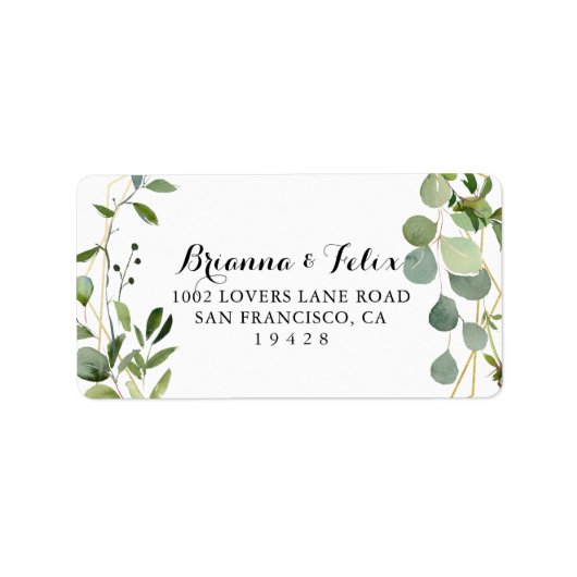 Tropische groene bladeren Weddenschap RSVP-adresla Etiket (Voorkant)