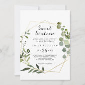 Tropische groene bladeren zoet zestien verjaardags kaart (Voorkant)