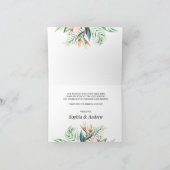 Tropische groene bloemen bruiloft bedankkaart (Binnen)