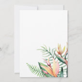 Tropische groene bloemen Moderne Minimale bruiloft Kaart (Achterkant)