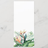 Tropische groene bloemen Moderne Minimale bruiloft Menu (Achterkant)