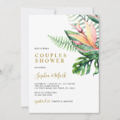 Tropische groene bloemen moderne stellen kaart (Voorkant)