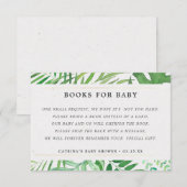 Tropische groene boeken voor Baby shower Informatiekaartje (Voorkant / Achterkant)