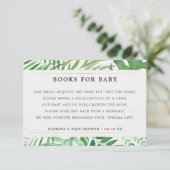 Tropische groene boeken voor Baby shower Informatiekaartje (Staand voorkant)