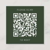 Tropische groene botanische QR-code trouw-RSVP Informatiekaartje (Achterkant)