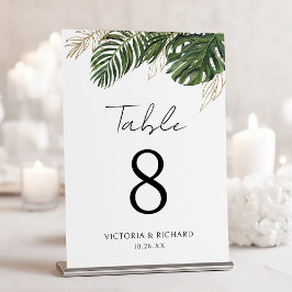 Tropische groene botanische zomer boho bruiloft kaart