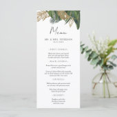 Tropische groene botanische zomer boho bruiloft menu (Staand voorkant)