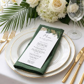 Tropische groene botanische zomer boho bruiloft menu