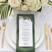 Tropische groene botanische zomer boho bruiloft menu