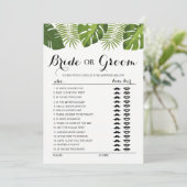 Tropische groene bruid of bruidegom spel bewerkbaa kaart (Staand voorkant)