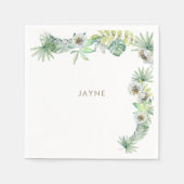 Tropische groene bruiloft met strandthema servet (Voorkant)