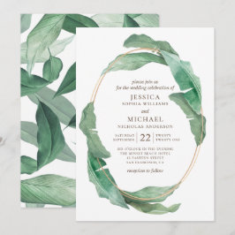 Tropische groene bruiloft. Waterverf botanisch Kaart