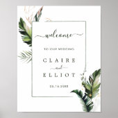 Tropische groene bruiloft — Welkomstbord voor trop Poster (Voorkant)