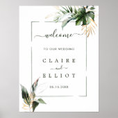 Tropische groene bruiloft — Welkomstbord voor trop Poster (Voorkant)