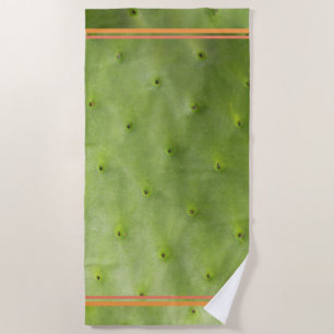 Tropische groene cactus met aangepaste strepen strandlaken