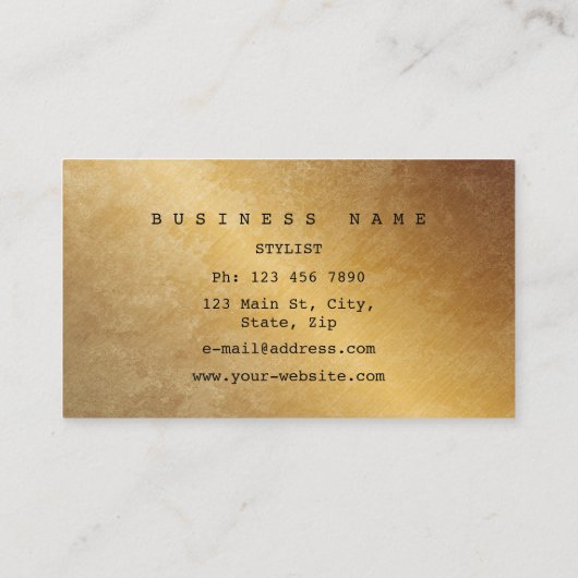 Tropische Groene Cali Grungy Goud Oerwoud VIP Visitekaartje (Achterkant)