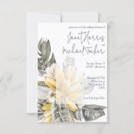 Tropische groene en gele lekkage uit bananen bruil kaart