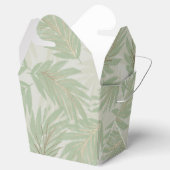 Tropische groene en gouden bladeren op de pagina bedankdoosjes (Geopend)