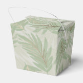 Tropische groene en gouden bladeren op de pagina bedankdoosjes (Achterkant)