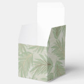 Tropische groene en gouden bladeren op het Sage-pl Bedankdoosjes (Geopend)