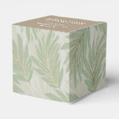 Tropische groene en gouden bladeren op het Sage-pl Bedankdoosjes (Achterkant)