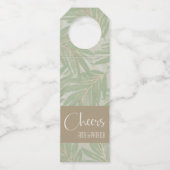 Tropische groene en gouden bladeren op pagina's flessenhanger (Voorkant)