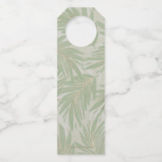 Tropische groene en gouden bladeren op pagina's flessenhanger (Achterkant)