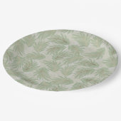 Tropische groene en gouden bladeren op pagina's papieren bordje (Gekanteld)