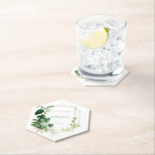 Tropische groene en gouden Waterverf palmbladeren Kartonnen Onderzetters (Insitu)