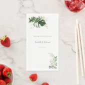 Tropische groene en gouden Waterverf palmbladeren Servet (Insitu)