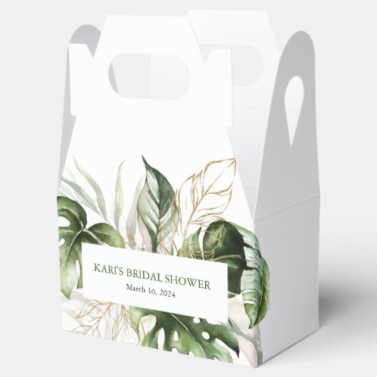 Tropische Groene Gable Favor Box Bedankdoosjes (Geopend)