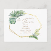 Tropische groene geometrische bruidsdouche uitnodiging briefkaart (Voorkant)