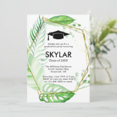 Tropische groene Geometrische Lijst GraduPartij Kaart (Staand voorkant)