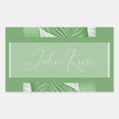 Tropische groene gepersonaliseerde sticker (Voorkant)