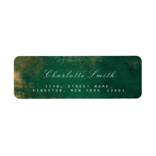 Tropische groene Gold Return-adreslabels Etiket (Voorkant)