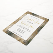 Tropische groene gouden bladeren bruidsdouche folie uitnodiging (Gedraaid)