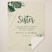 Tropische Groene & Gouden Bladgroen Zuster Bruilof Sherpa Deken (Voorkant)